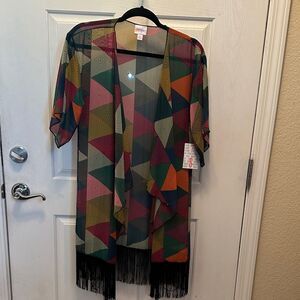 LuLaRoe Geometric Multicolor Monroe Kimono, NWT